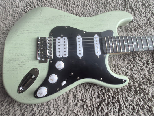 Custom HSS Electric Guitar – Natural Seabreeze Mist