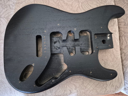 Ash Wood Guitar Body – Black