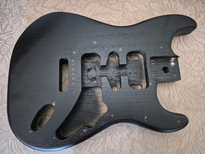 Ash Wood Guitar Body – Black