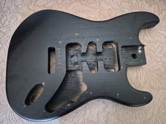 Ash Wood Guitar Body – Black