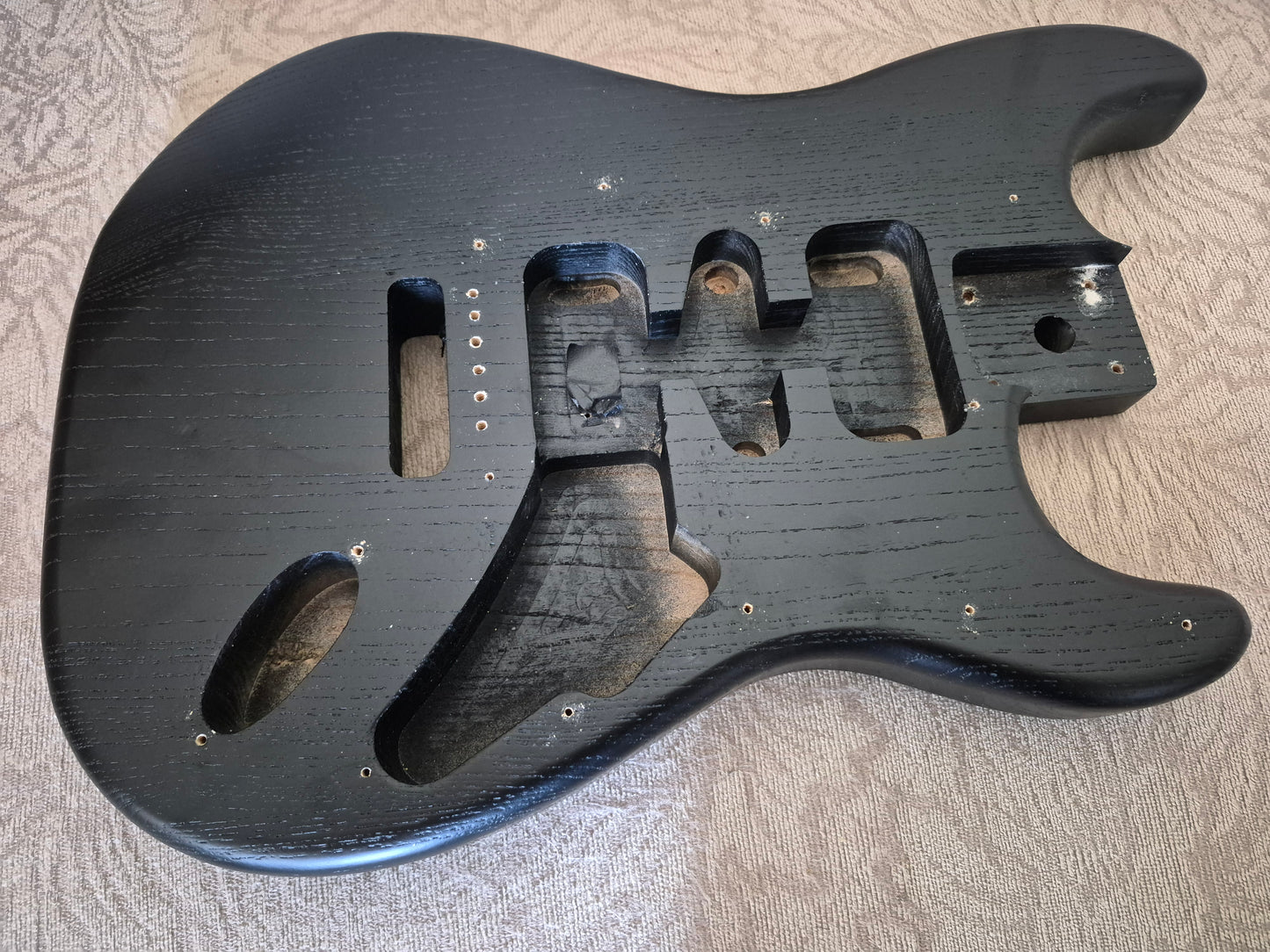 Ash Wood Guitar Body – Black