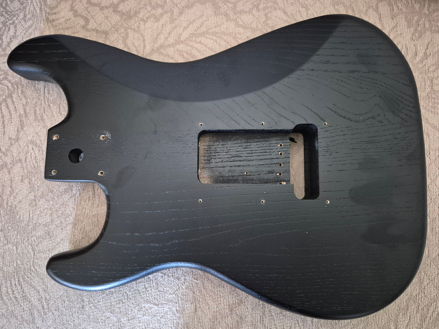 Ash Wood Guitar Body – Black