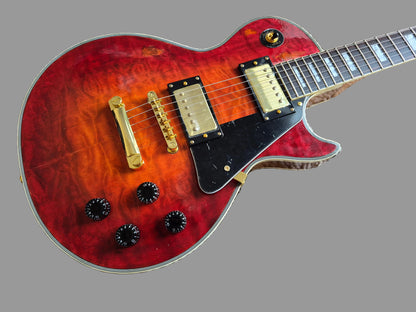 LP Copy — Blood Wine Burst | Mahogany Body, Gold Hardware