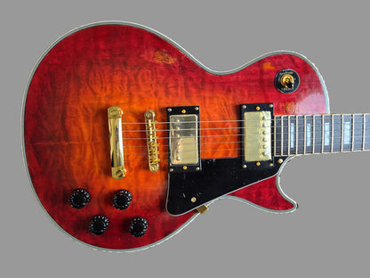 LP Copy — Blood Wine Burst | Mahogany Body, Gold Hardware