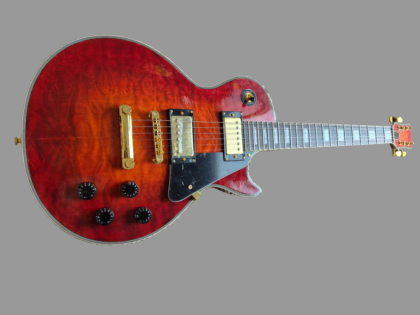 LP Copy — Blood Wine Burst | Mahogany Body, Gold Hardware