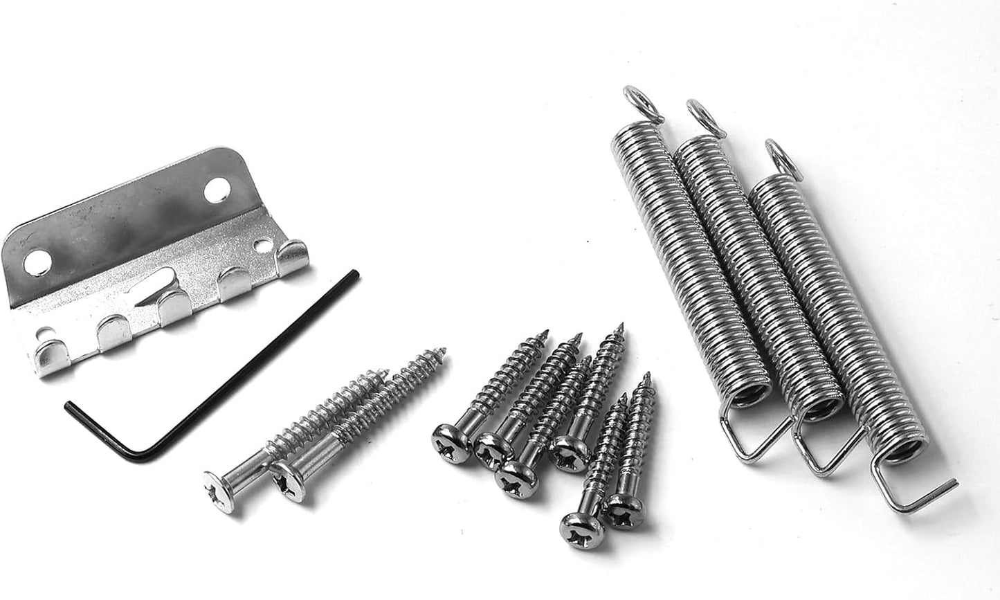 52.5mm Guitar Tremolo Bridge Set for Fender Strat Squier Electric Guitar Replacement (Chrome)
